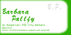 barbara pallfy business card